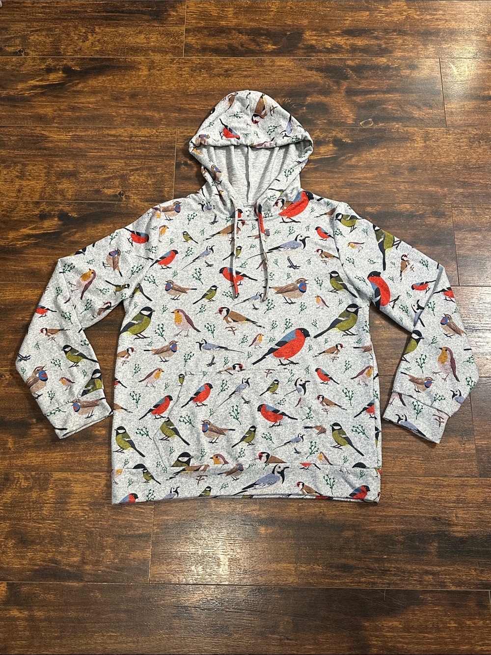 🐦⬛✨L.A. Soul Bird Print Hoodie Large 🐦 Cottagecore Nature Sweatshirt
